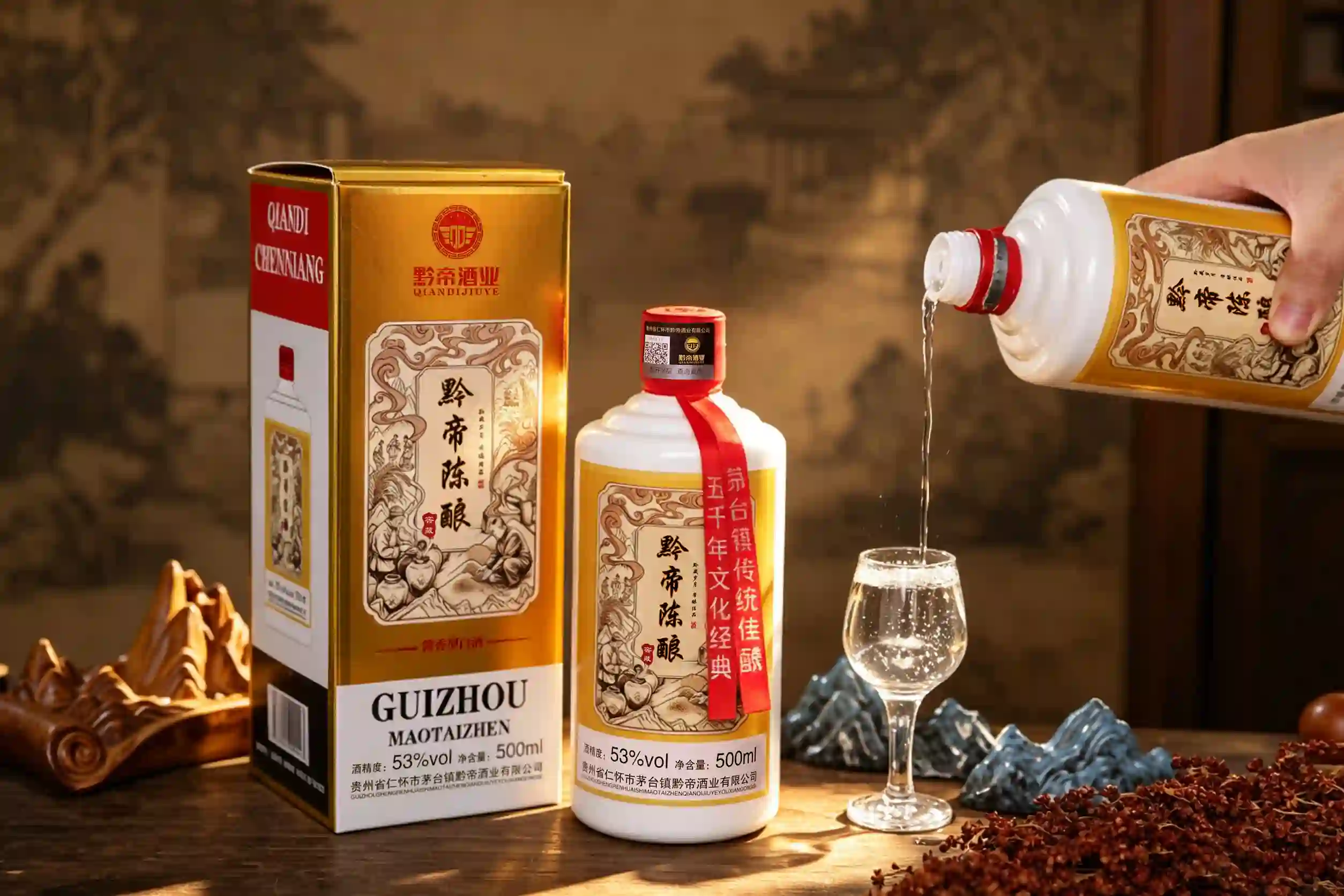 黔帝窖藏酱香型白酒品鉴场景